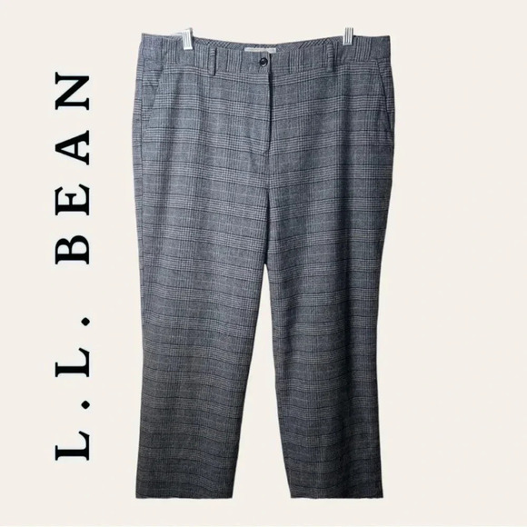 Vintage WOMEN’S LL BEAN COTTON TROUSERS FULLY‎ LINED SIZE 14 TALL - Picture 1 of 11